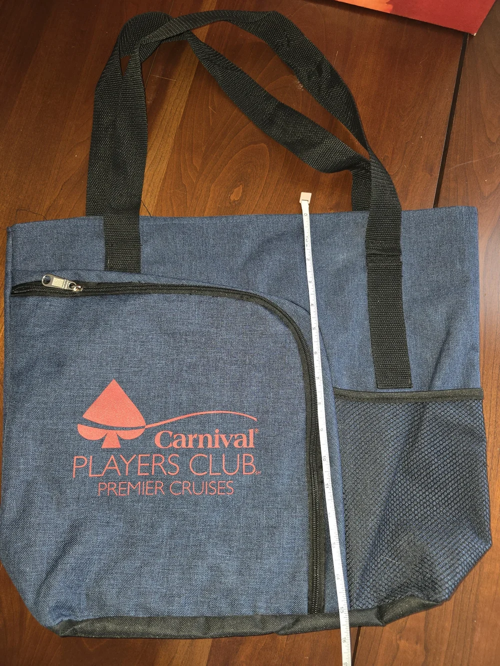 Carnival Players Club Navy Denim Tote Bag with Red Logo, NWOT